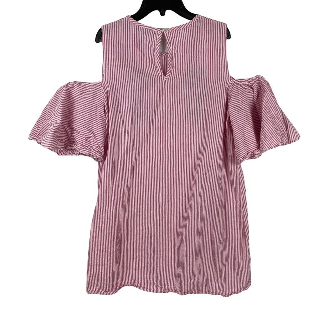 Primark Dress Mini Cold Shoulder Ruffled Seersucker Floral Embroidered Womens 10 - Picture 3 of 10